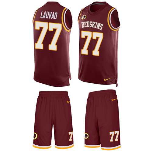 Men's Limited Shawn Lauvao Nike Jersey Burgundy Red - #77 Tank Top Suit NFL Washington Redskins